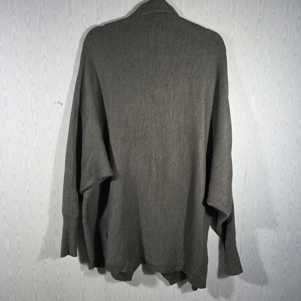 Worthington Cardigan Womens XL Dolman Sleeve Waterfall Collar Gray Lagenlook‎